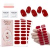 WOKOTO 2 Sheets Semi Cured Gel Nail Strips (Red)-16 Pcs