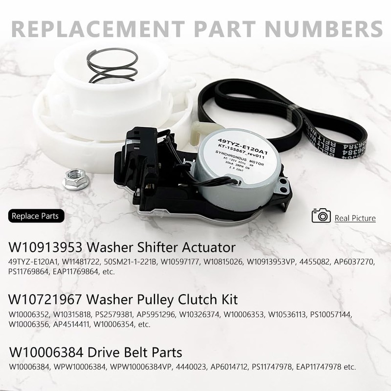 ZNTVW W10913953 W11481722 49tyz-e120a1 Washer Shifter Actuator Set