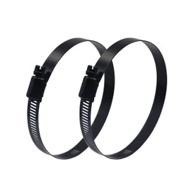 BESTYCHAO 2pcs 4 Inch Black Hose Clamp Stainless Steel Worm Gear Hose Clamp Adjustable 78-102mm Duct Clamps for Pipe, Plumbing and Tube (Black)