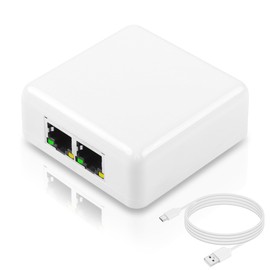 SinLoon RJ45 Network Splitter Adapter, Gigabit Ethernet Splitter 1 to 2 Adapter, 1000Mbps RJ45 Network Extension Connector,Two Devices Share The Internet at The Same Time(White Gigabit 1 to 2)