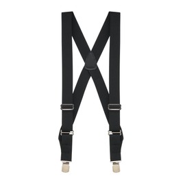 Suspender Store Side-Clip Trucker Suspenders - 1.5-Inch Wide Elastic - Pin Clip - 48" for 5'9" to 6'2" tall - Black