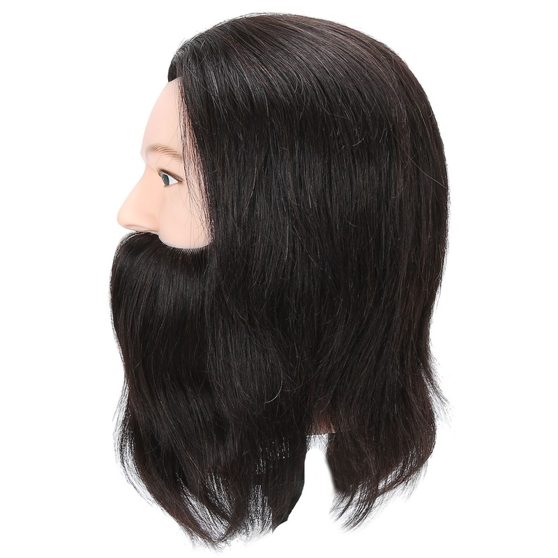 Salon Male Mannequin Head Human Hair Practice Hairdressing Training Head