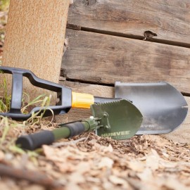 Humvee Folding Shovel, with Pickaxe, Rubber Grip, Olive Drab