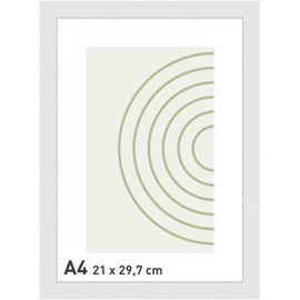 accent by nielsen White Wooden Photo Frame 21 x 29.7 cm (A4) - Document Frame for Hanging Portrait & Landscape Format - Real Glass Velino