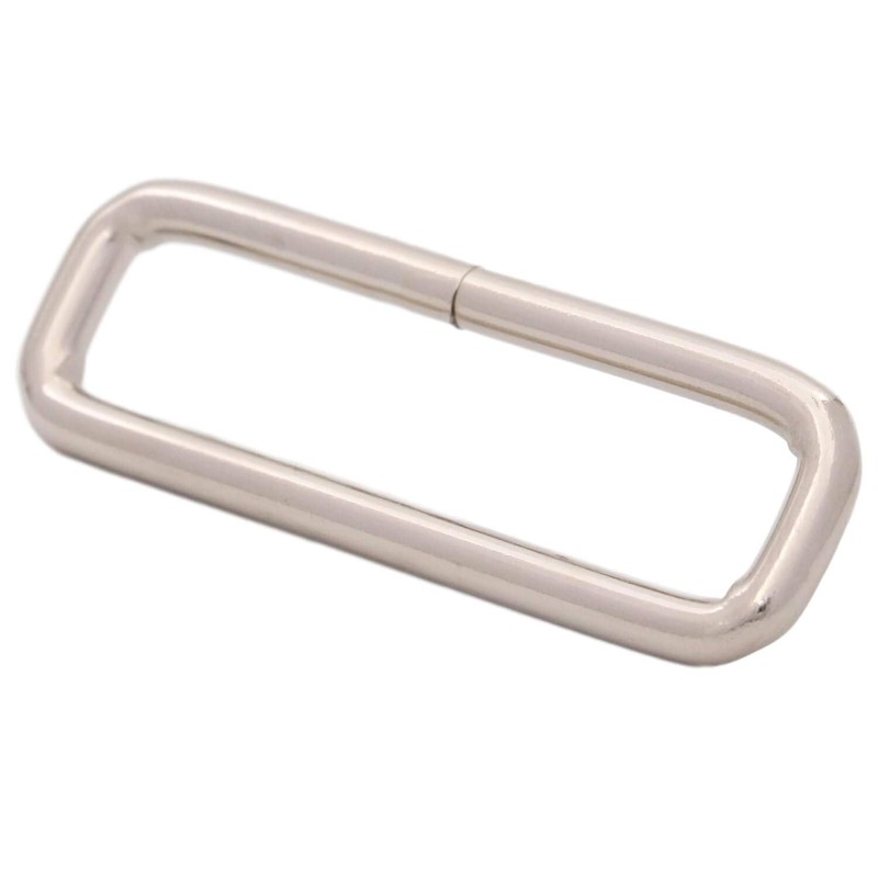 Wuuycoky 2"X0.4" Inner Length Silvery Rectangle Rings Flat Loop Ring