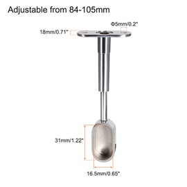 uxcell Shower Curtain Rods Wardrobe Pipe Lever Support Bracket 6pcs End Hanger for Oval Closet Rod 16x30mm, Adjustable 84-105mm Height (Silver Tone)