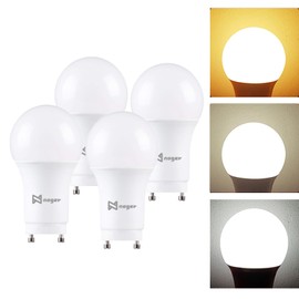 Noger GU24 LED Light Bulb, 3 Color Temperature LED Bulb 3000K-5000K-4000K, Non-Dimmable, Efficient 12W, 1200 Lumen 2 Prong Light Bulbs, Ideal for Kitchen, Living Room, Bedroom, ETL FCC Listed, 4 Pack