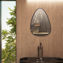 Mirrorize Irregular Asymmetrical Modern Abstract Wall Mirror Decor for Living Room Bathroom Bedroom Entryway 19"X27"