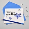 Claire Giles Hearts and Stars Happy Birthday Godfather Card,blue