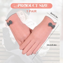 Womens Gloves Winter Super Soft Suede Leather Womens Thermal Gloves Touch Screen Gloves Women Thick Fleece Lined Ladies Thermal Gloves Fleece Gloves Driving Gloves for Women Gifts Outdoor (pink)