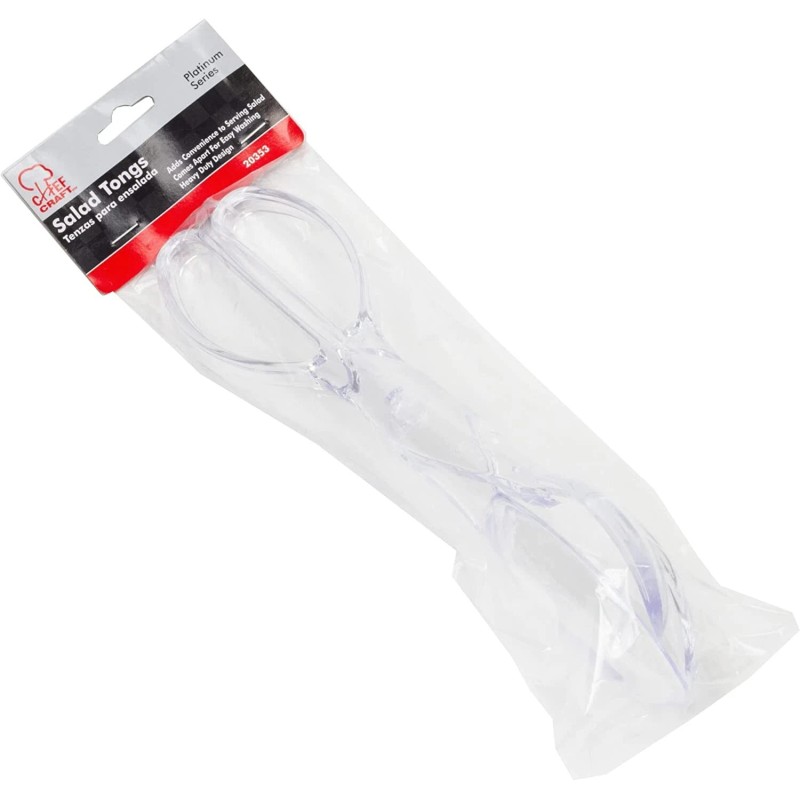 Chef Craft Premium Salad Scissor Tongs, 11.25 inch, Clear