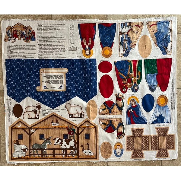 Cranston Nativity Manger Scene Cut & Sew Fabric Panel Keepsake