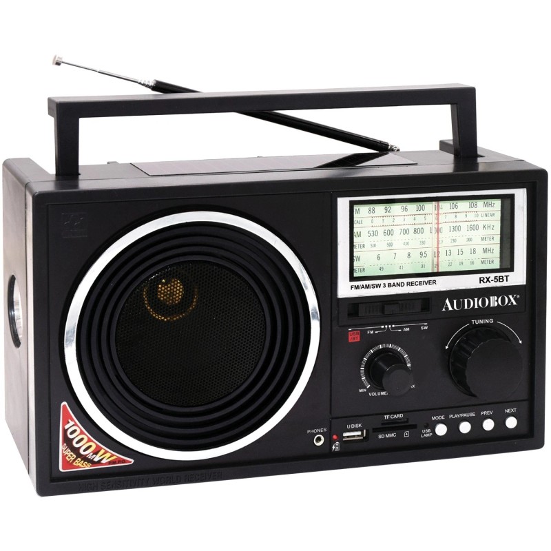 Audiobox® AUDIOBOX RX-5BT Rechargeable Solar Radio with Bluetooth