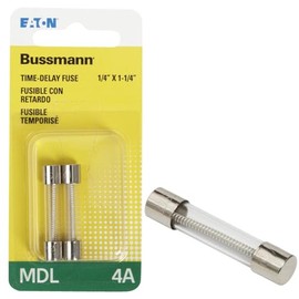 Bussman BP/MDL-4 4 Amp Glass Tube Time Delay Fuse 2 Count