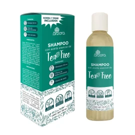 Shampoo con Tea Tree | Con Aceite de TEA TREE y Extracto de NEEM | INCLUYE GORRA Y PEINE DE ACERO INOXIDABLE | Con Aceites y Extractos Naturales | SIN