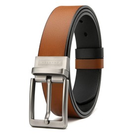 CHAOREN Men's Leather Belt, Reversible Belt for Men, 35 mm Wide Belt, Adjustable Size, Black & Brown, Men's Belt for Business, Suit and Jeans