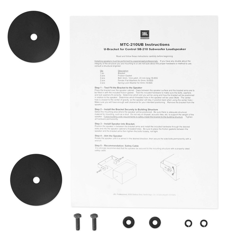 JBL Professional MTC-210UB U-Bracket for Control SB-2210 Subwoofer, Black