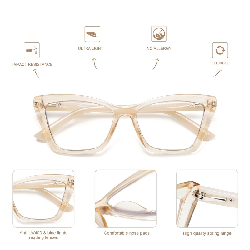 AMOMOMA 2 Pack Trendy Stylish Reading Glasses for Women,Retro Square