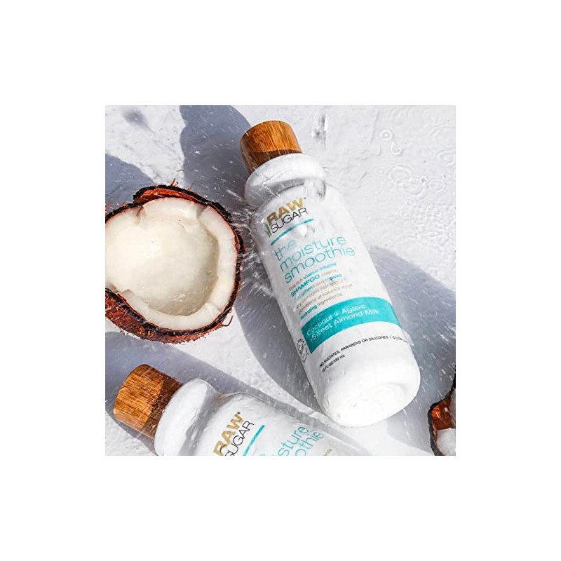 RAW SUGAR, Moisture Smoothie, Shampoo, para Cabello Dañado, Hidrata y