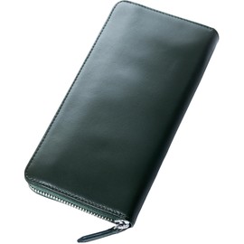 Eredita Men's Long Wallet, Large Capacity, Full Grain Leather, green