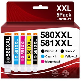 LOFBLAT PGI-580 CLI-581 XXL Printer Cartridges Replacement for Canon 580 581 Multipack XXL for Canon TR8550 Printer Cartridges for Canon TS6350 for Pixma TR8550 TS705 TS6150 TS6250 TR8500 TS8350 (Pack