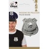 P'tit Clown 10022 Police Badge Height 7 cm Silver Metal