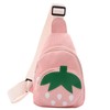 Hiflyer Pink Strawberry Sling Backpack, Small Backpack for Girls, Kawaii