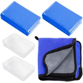 LhyBtm 2 Pack Car Clay Cleaning Clay for Car Paint Care with 1 Piece Car Cloth, Cleaning Clay Paint Cleaning Clay Rim Cleaning Flight Rust for Cars, Trucks, Caravans, Motorcycles