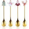 4Pcs Christmas Coffee Spoons Stainless Steel Christmas Coffee Spoon Creative