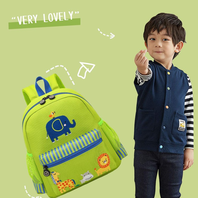 willikiva - Mochila 3D para niños y niñas, verde (Green