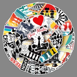 50 Pcs Chess Stickers for Laptop Water Bottles,Bicycle,Skateboard,Computer,Cute Style Decorative Stickers Waterproof Vinyl,Graffiti Stickers for Girls Boys Children Teens