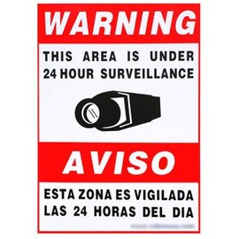 VideoSecu 1 of Large (11.5x8.3") and 4 of Small (3x2") Security Warning Stickers Window Alarm Signs Decals for Home CCTV DVR CCD Video Surveillance Camera System 1RR
