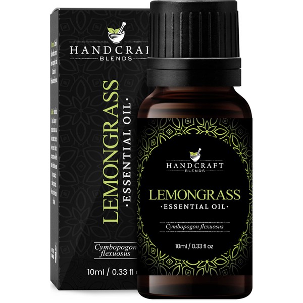 Handcraft Lemongrass Essential Oil - 100% Pure and Natural - Premium Therapeutic Essential Oil for Diffuser and Aromatherapy - 0.33 Fl Oz
