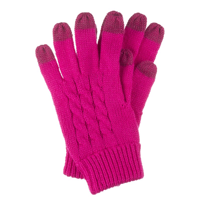 Trendz Medium Sized Touch Screen Cable Knit Gloves for Smartphones,