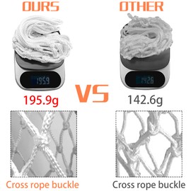 NEIJIANG Basketball Net Replacement Outdoor, Upgraded Thickening Heavy Duty, All Weather Anti Whip, Fits Standard Indoor or Outdoor 12 Loops Rim