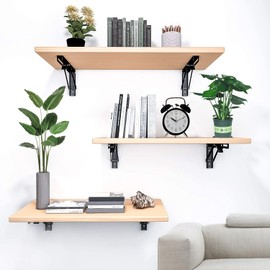 Folding Console Heavy Duty 250 mm, Pack of 2 Angle Folding Shelf, Folding Table Wall 90° Folding Angle Max Load 50 kg, Folding Hinge for Table Tops, Folding Table, Wall Mounting