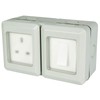 Double Gang Fully Weatherproof Switch & 3 Pin UK Power