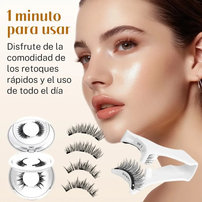 Kit De Pestañas Magnéticas Reutilizables Con Aplicador 2pars