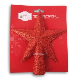 Miniature Star Christmas Tree Topper - 5.5 Inch (Red Glitter), 184590