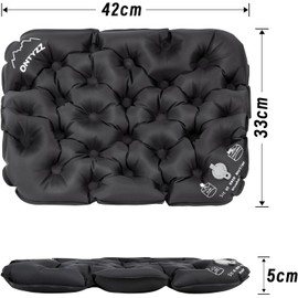 ONTYZZ Inflatable Air Seat Cushion Lightweight Inflatable Seat Stadium Seat Travel Cushion for Climbing Hiking Office Airplane, Black