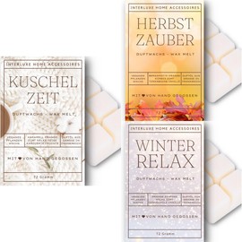 Interluxe Scented Wax Set of 3 – Cuddly with Autumn Magic, Winter Relax & Cuddly Time Scented Melt Wax Melt Wax Melt Scented Wax