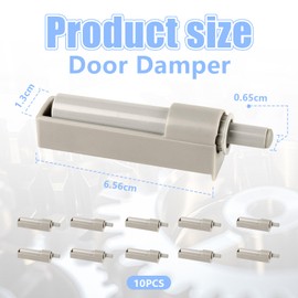 Lilbitty Pack of 10 Soft Close Retrofitting, Pressure Door Opener, Furniture Door Damper, Door Catch for Kitchen Cupboard, Office, Cupboards, Doors, Soft Close Door Damper, Cabinet Door Damper, Grey