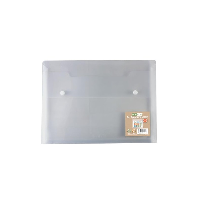 eco-eco A4 100% Recycled Clear Transparent Twin Press Stud Popper