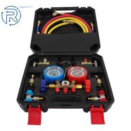 netuera 4CFM Air Vacuum Pump MANIFOLD GAUGE Set HVAC AC Refrigerant Kit 1/3HP