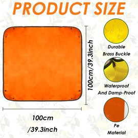 Plant Mat Set of 2, 100 x 100 cm, Orange, Plant Mat, Waterproof Plastic Transplanting Mat, Foldable, Ideal for Gardening, Balcony, Greenhouse, Practical for Gardeners, Hobby Gardeners and Plant Lovers
