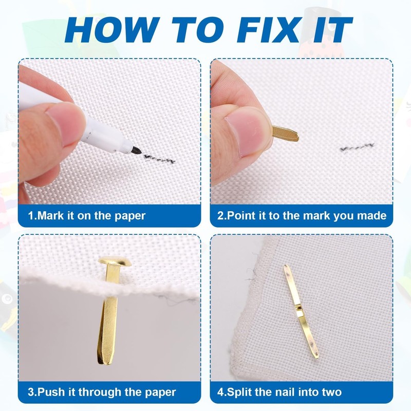 100 Pcs Metal Paper Fasteners, Round Head Split Pins Craft,