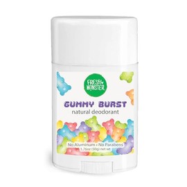 Fresh Monster Natural Deodorant for Kids  Teens, Aluminum Free, Paraben Free, Hypoallergenic Deodorant, Gummy Burst (1.76oz)                          