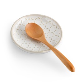 MALACASA Ceramic Spoon Rest for Stove Top, 4.8 inch Cooking Spoon Holder for Kitchen Counter,Utensil Rest for Ladle, Spatula, Spoons or Tongs, Modern Farmhouse Kitchen Décor - 02, Series LYDIA