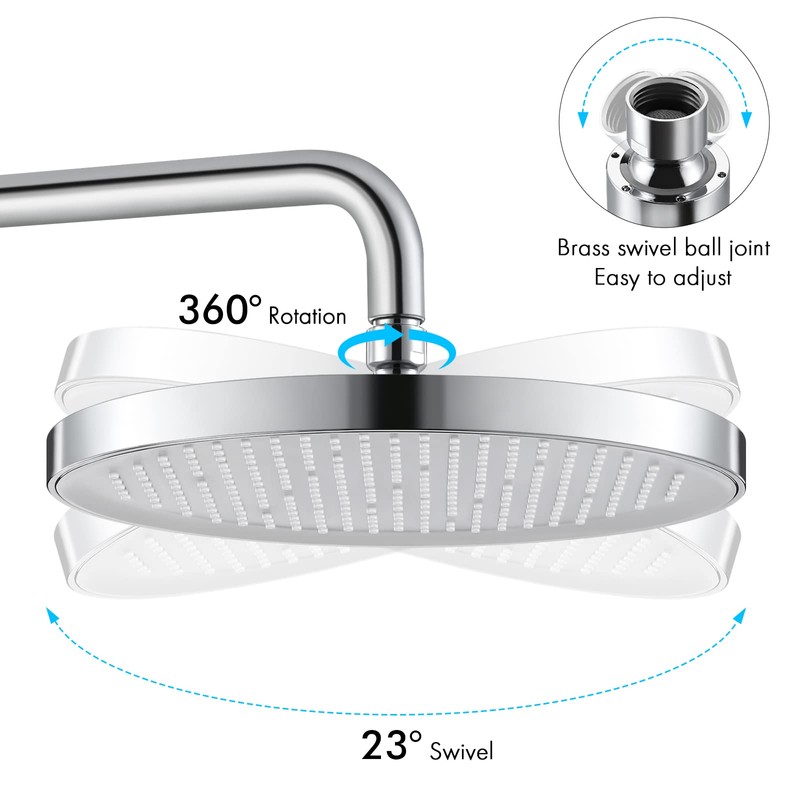 KES Rainfall Shower Head 10-Inch, Large Fixed Shower Head Only,