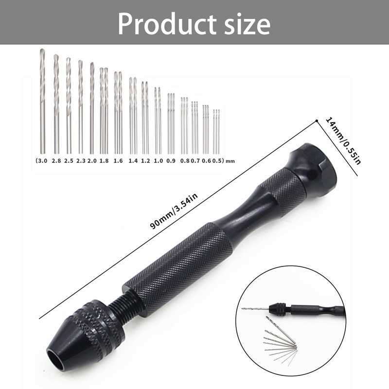 31PCS Hand Drill Bit Set, Pin Vise Hand Drill Set